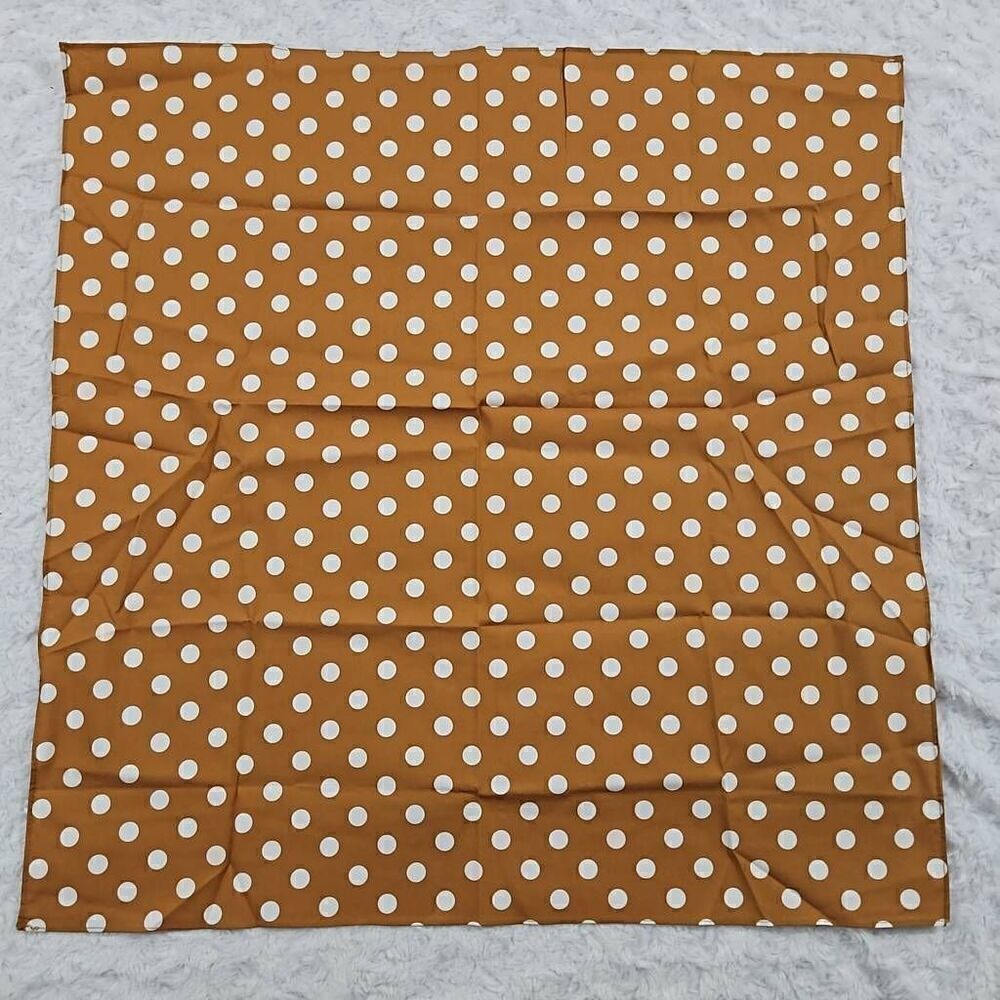 Lemlem Orange and White Bandana Scarf for body or purse 22.5" Polka Dot